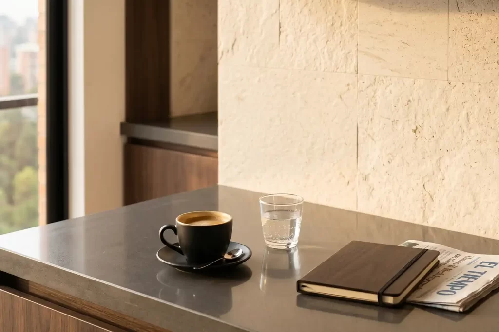 Desayuno ejecutivo en apartamento de lujo: detalles que marcan la diferencia para el viajero corporativo en Bogotá.